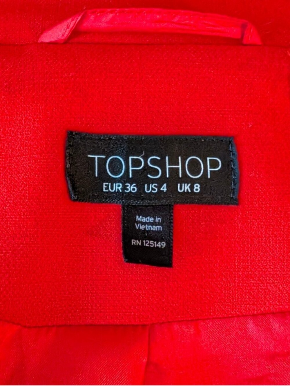 Topshop Red Double-Breasted Pea Coat with Capelet And Belt - Picture 8 of 11